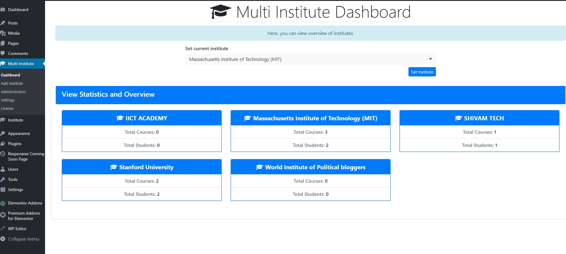 Multi Institute Management by weblizar | CodeCanyon