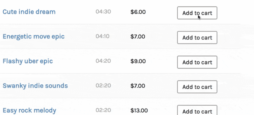 tabla de productos de woocommerce con la función de eliminación de productos del carrito