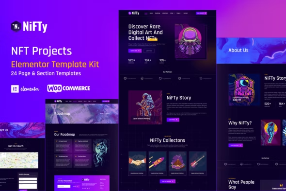 NiFTy – NFT Project & Portfolio WordPress Elementor