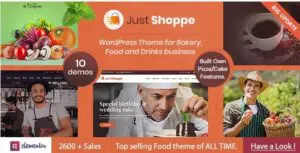 Justshoppe - Elementor Cake Bakery WordPress Theme