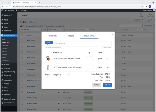 Barcode Scanner with Inventory & Order Manager Business