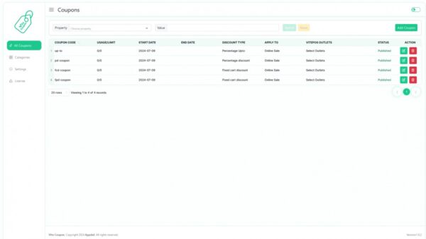 Vite Coupon Pro For Vitepos Woocommerce