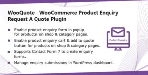 Wooquote Woocommerce Product Enquiry & Request A Quote