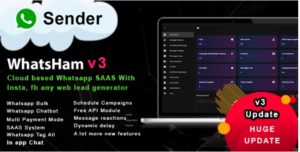 Whatsham Cloud Based Whatsapp Sass System With Lead Generator