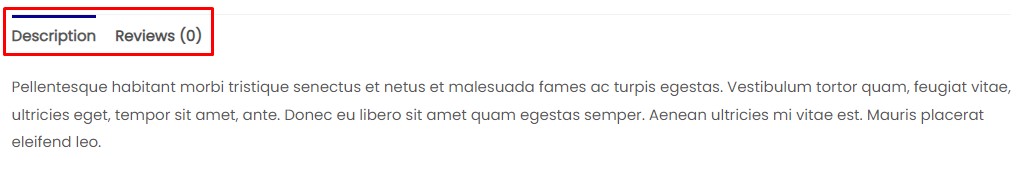 Pestañas de productos predeterminadas en WooCommerce