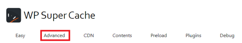 Configuración avanzada de WP Super Cache