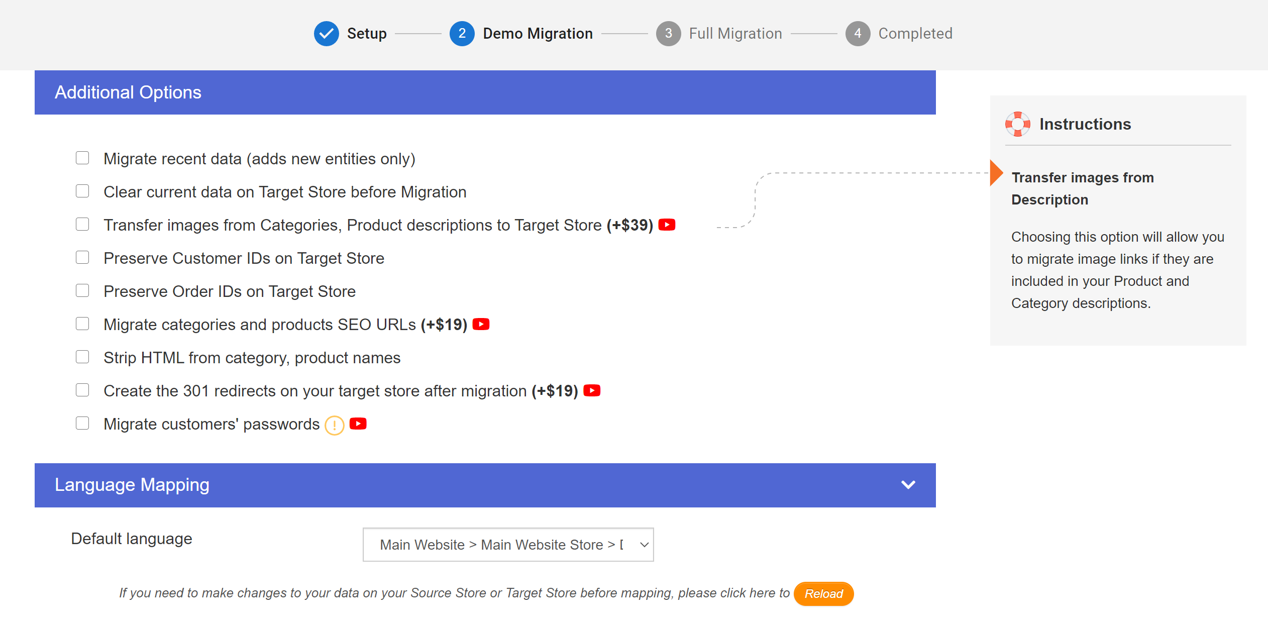 Paso 2: seleccione las entidades y realice la migración de Shopify a WooCommerce