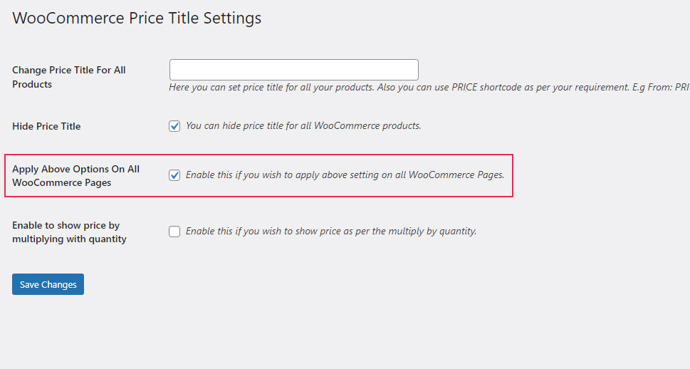 Aplicar opciones en las páginas de WooCommerce