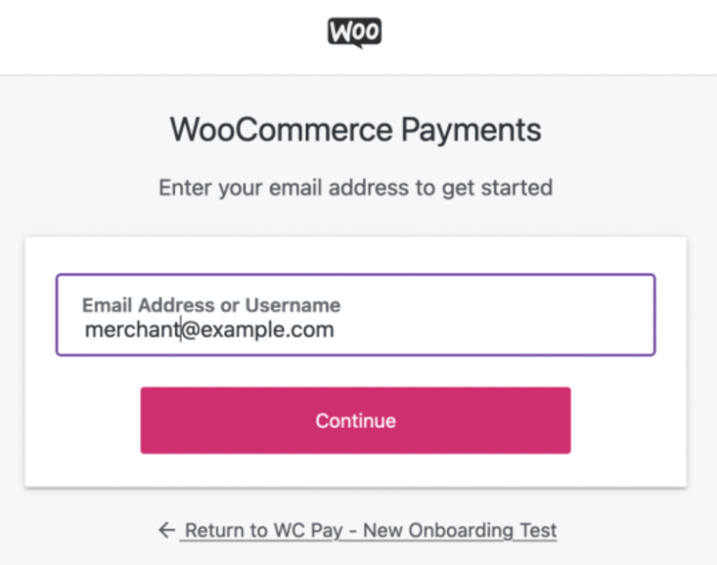 WooCommerce Payments conecta el formulario del sitio web.