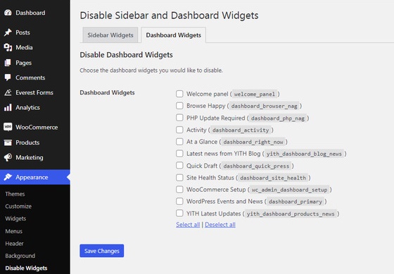 como-ocultar-widgets-en-woocommerce