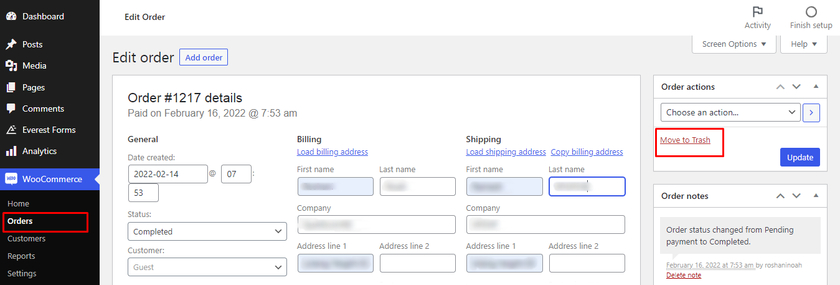 eliminar-woocommerce-pedidos