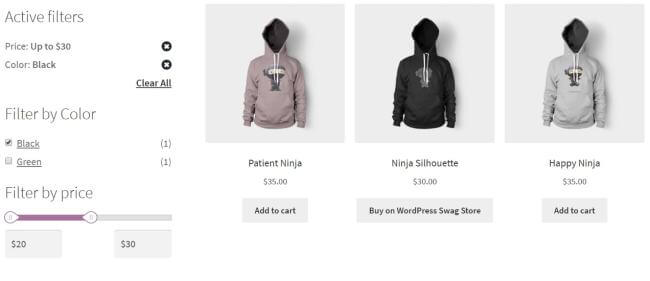 Filtrar bloques para WooCommerce.