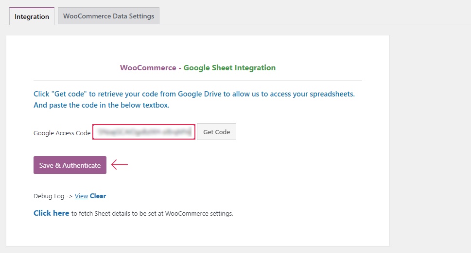 Código de acceso de Google