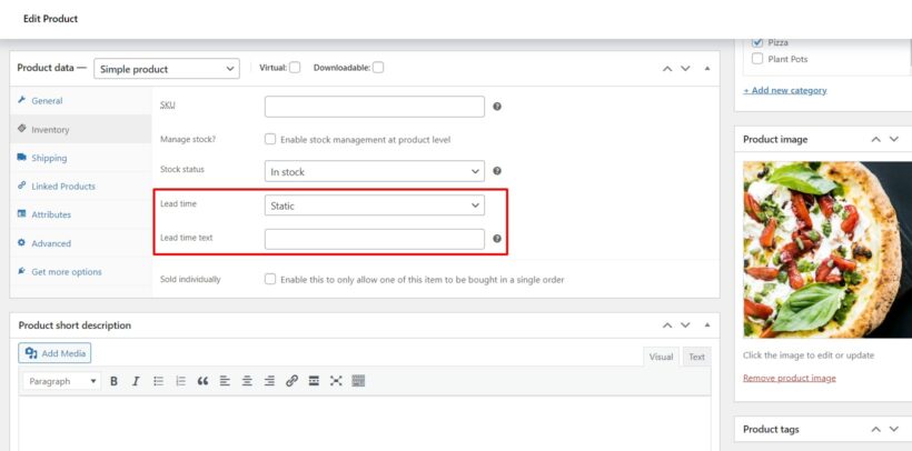 Plazo de entrega a nivel de producto WooCommerce