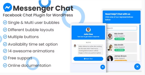 Messenger chat support WordPress