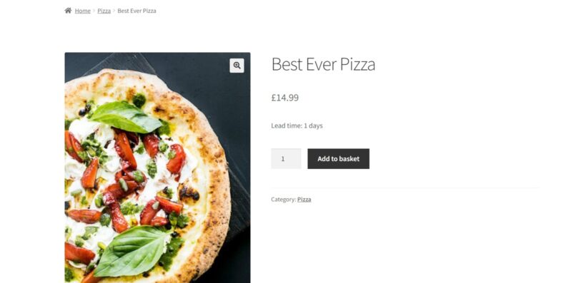 Plazo de entrega del restaurante woocommerce