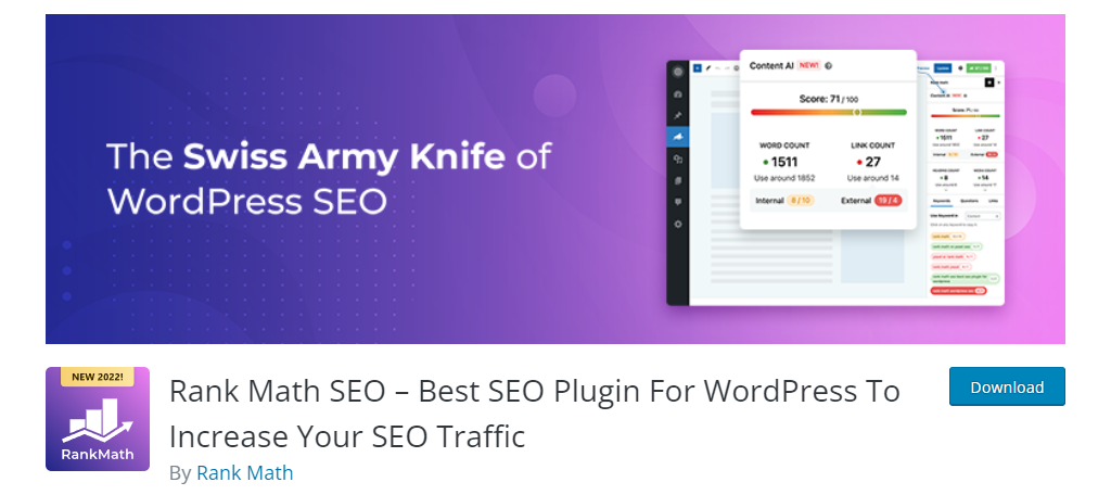 Rank Math SEO contiene una redirección para WordPress