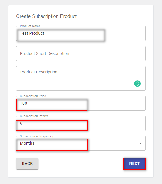 agregar producto de suscripción de woocommerce - crear producto 2