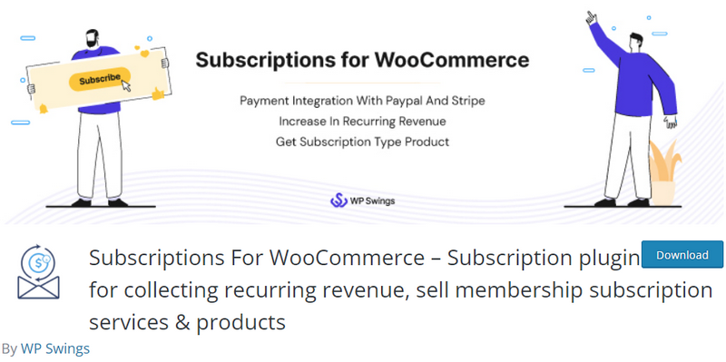Usando el plugin gratuito «Subscriptions For WooCommerce»