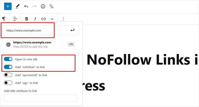 adding-nofollow-links-1 La opción de atributo nofollow agregada por All-in-One SEO