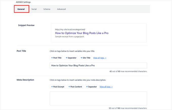 aioseo-post-settings-1 Optimiza las publicaciones de tu blog con AIOSEO