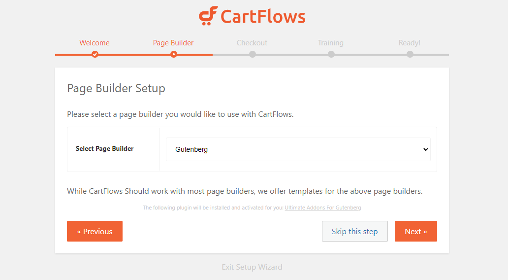 Asistente de configuración de CartFlows
