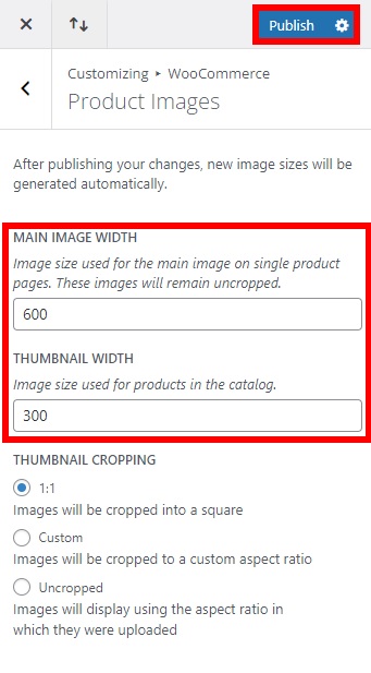 tamaño de imagen personalizado corregir problemas de tamaño de imagen de woocommerce