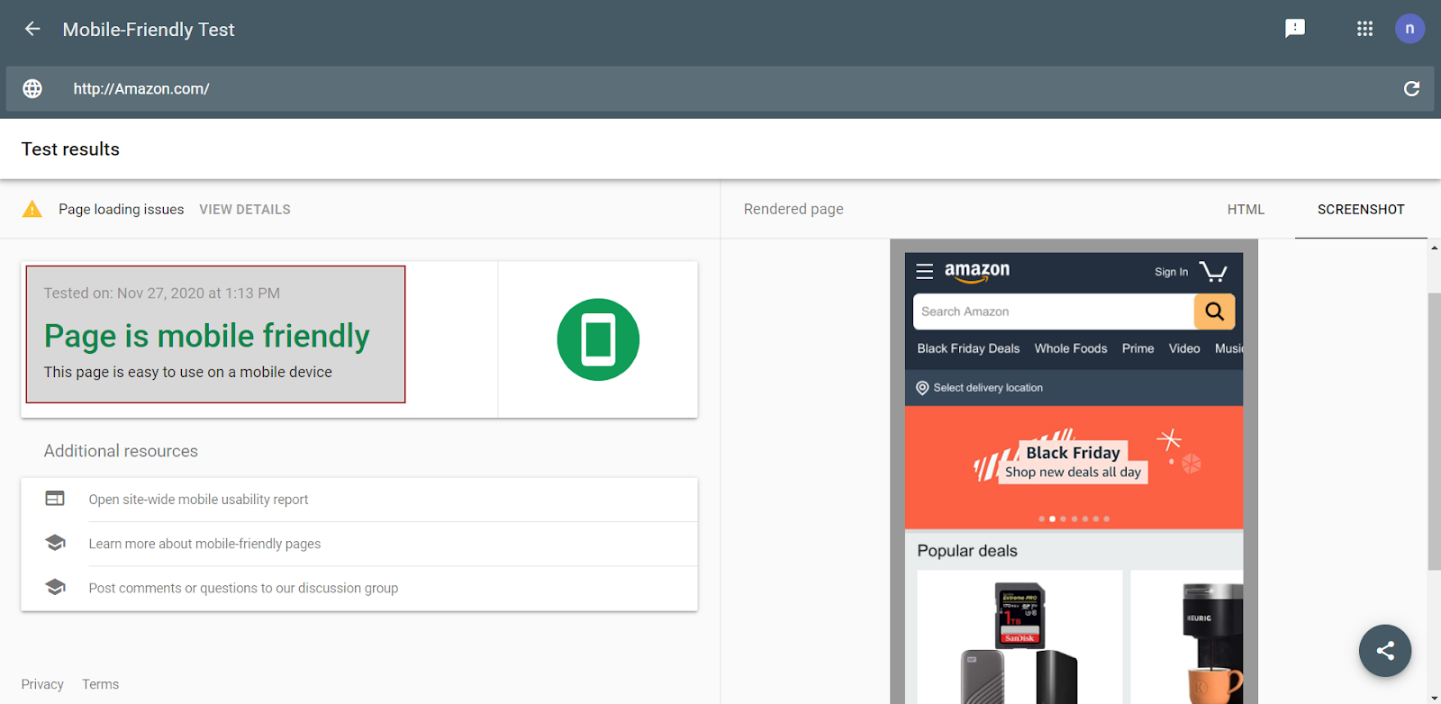resultado de una tienda online Amazon.com