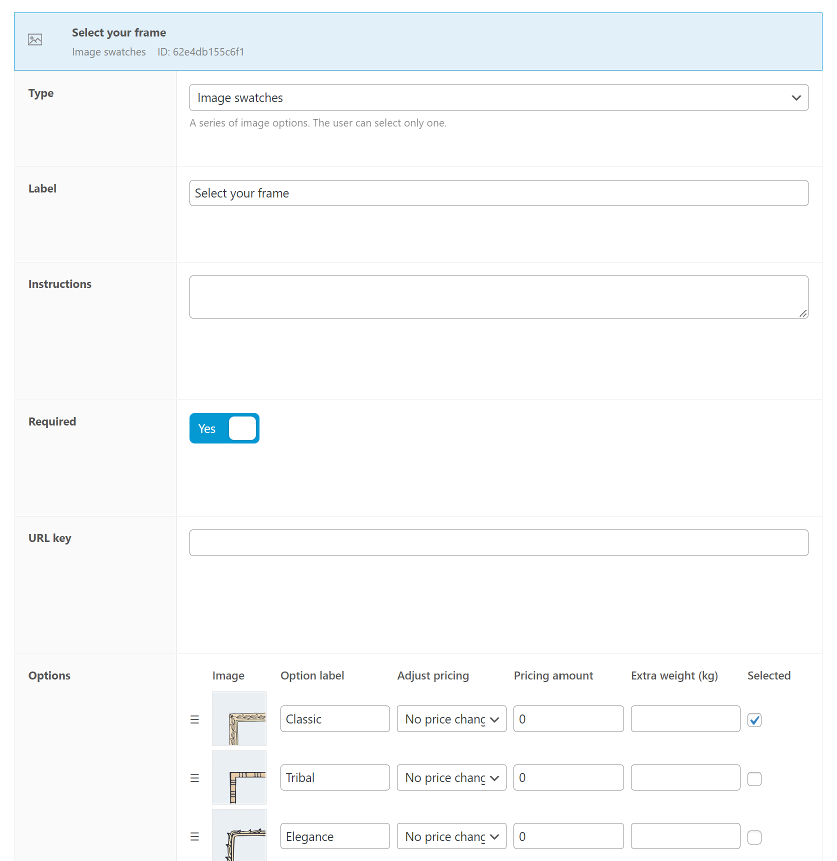 Configuración de backend para muestras de imágenes