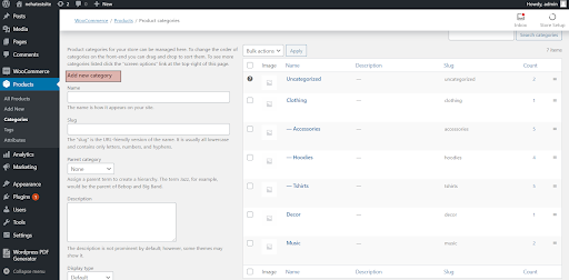 Establecer categoría en el backend de WordPress