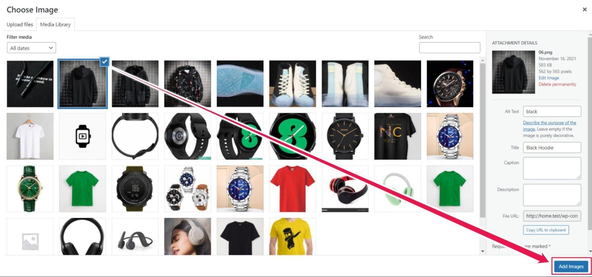 Agregue múltiples imágenes a la variación del producto WooCommerce