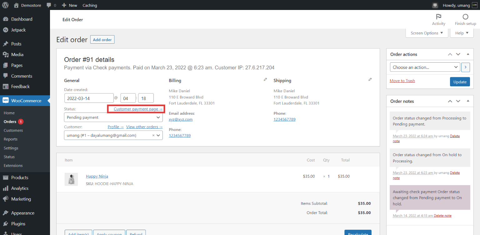 administrar pedidos woocommerce
