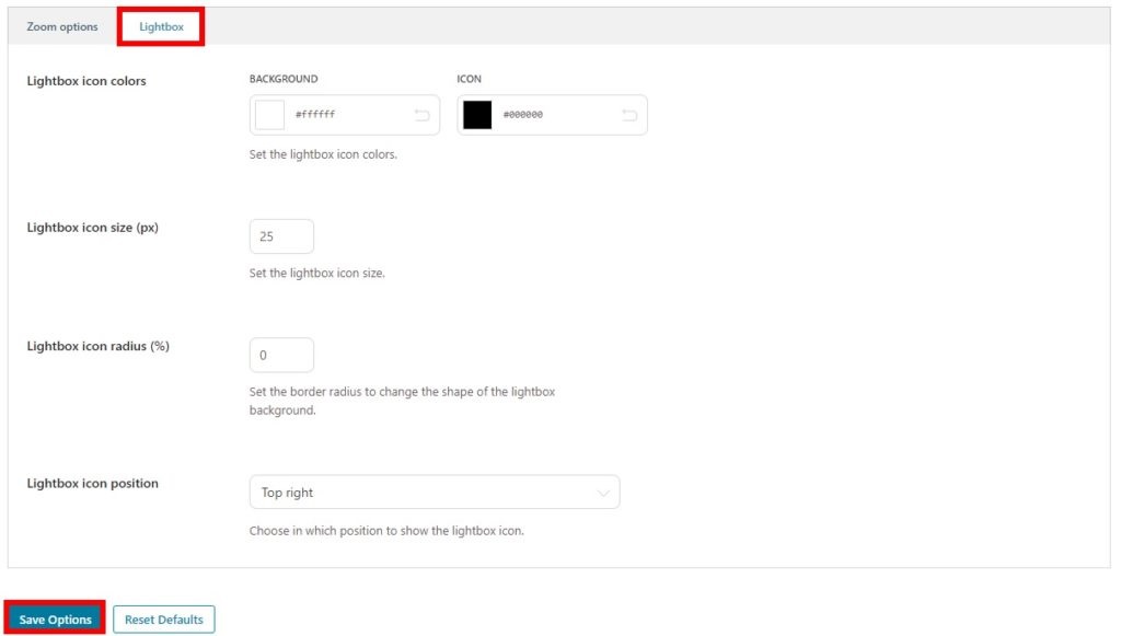 complementos de zoom de imagen de producto de woocommerce de lightbox