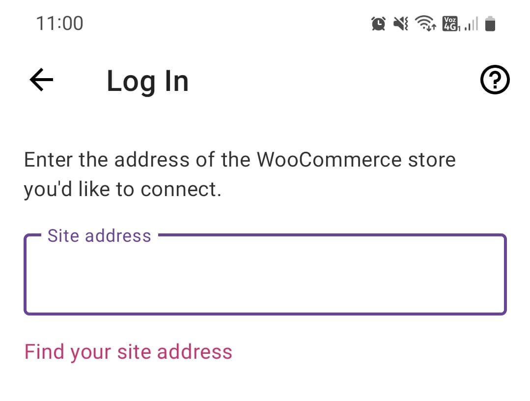 Ingresando la dirección de su sitio web