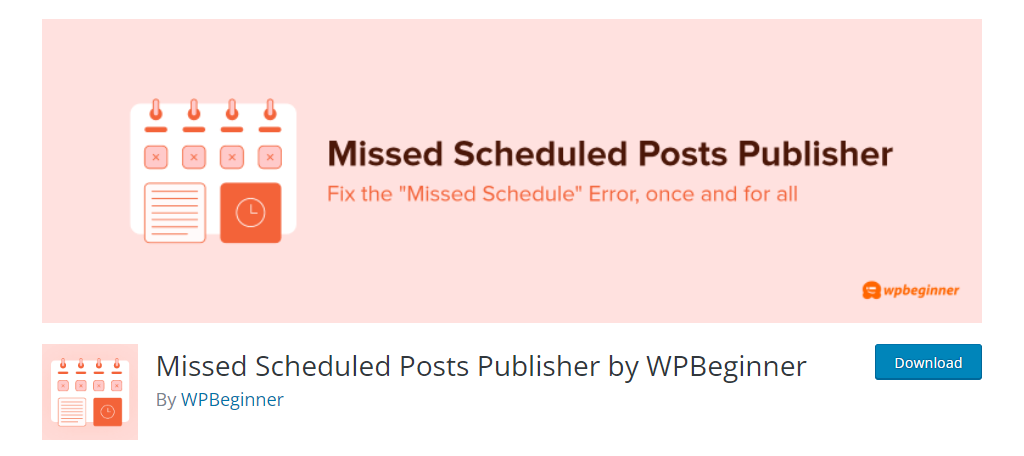 Missed-Scheduled-Posts-Publisher-1 Missed Scheduled Posts Publisher es otro complemento que puede corregir el error de programación perdida en WordPress