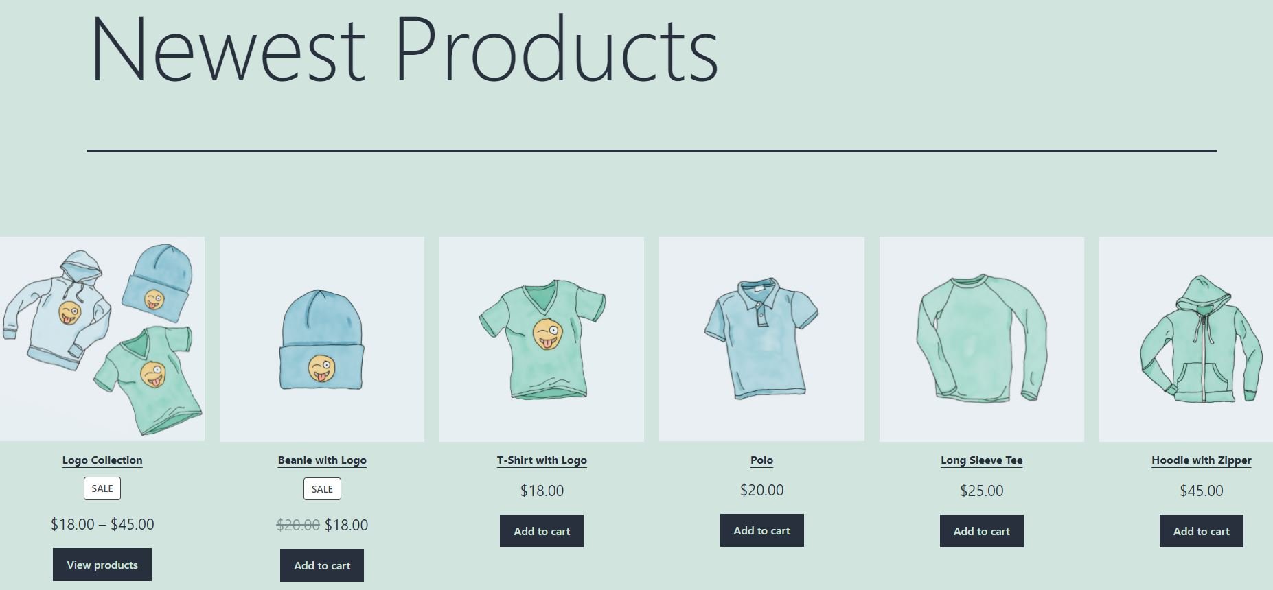 El bloque WooCommerce de productos más nuevos en la parte delantera
