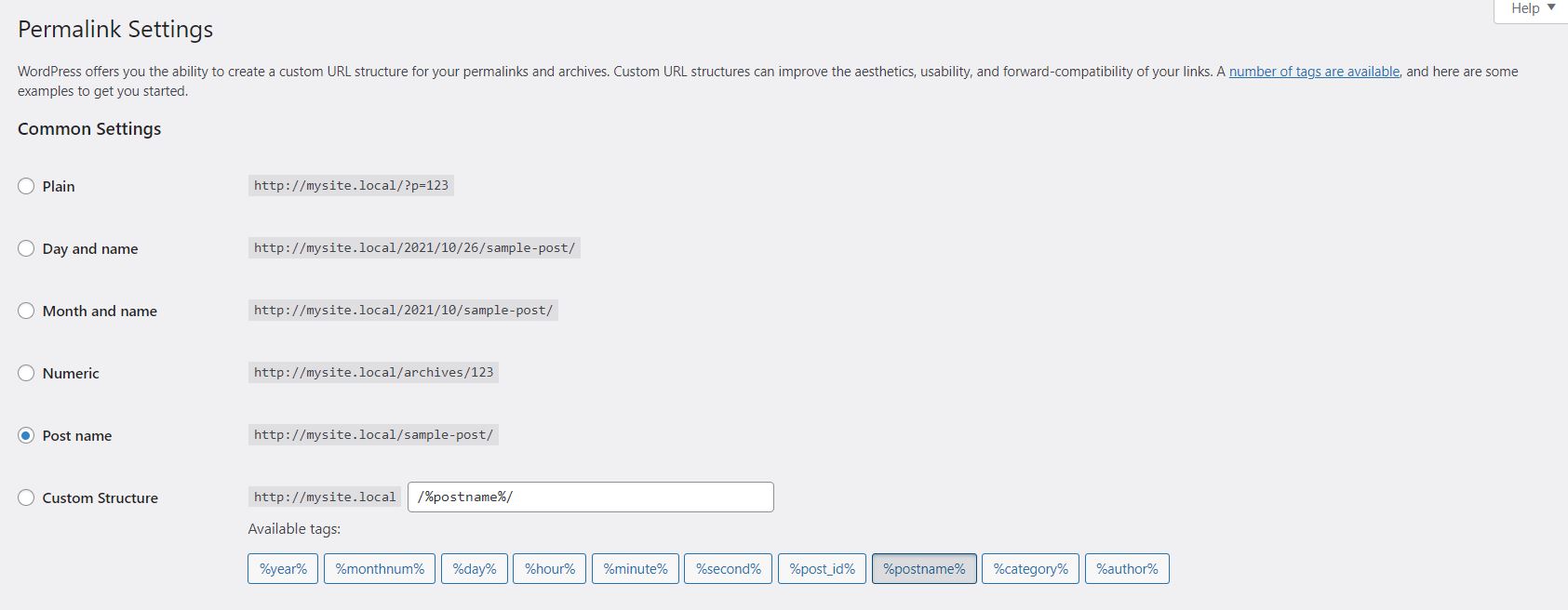 Configurar enlaces permanentes