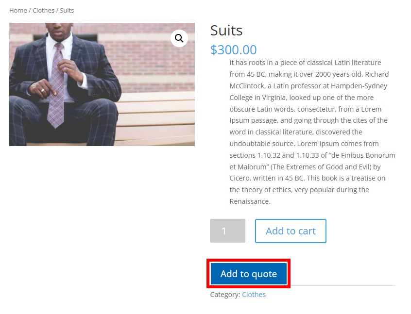 botón solicitar cotización woocommerce