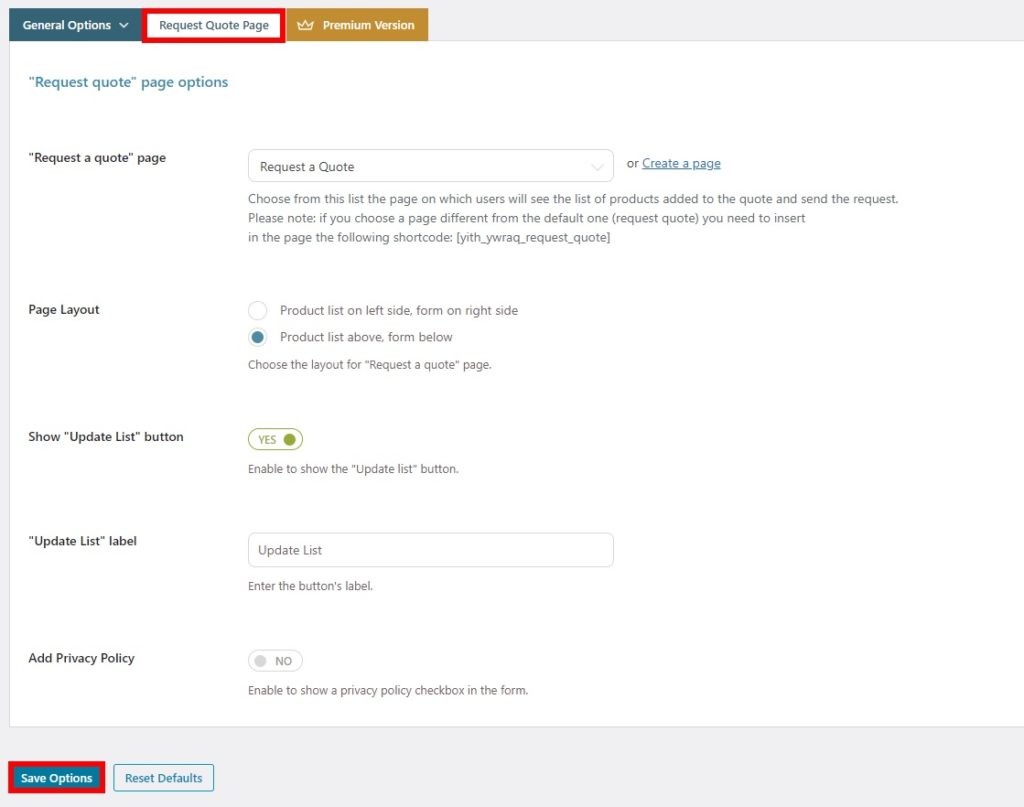 botón solicitar cotización woocommerce