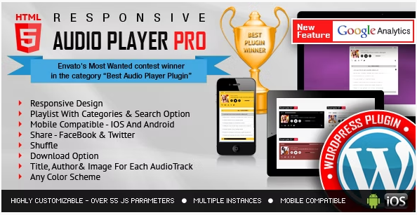 Responsive HTML5 Audio Player PRO