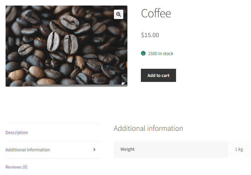 Mostrar el peso del producto de WooCommerce en información adicional