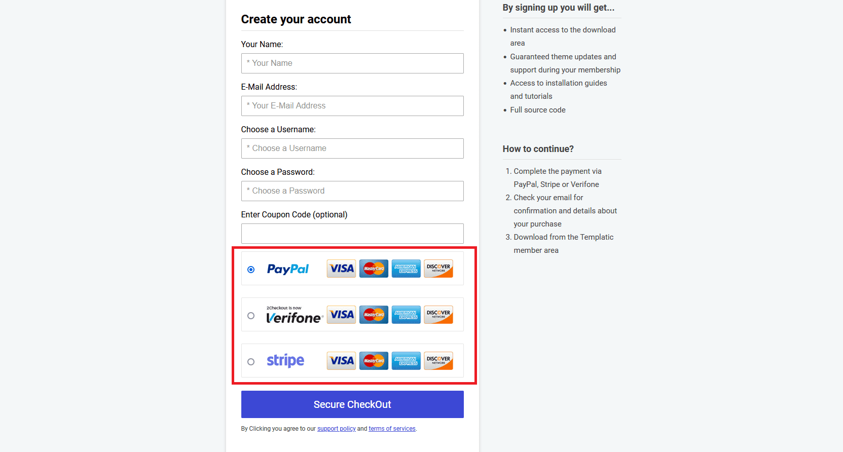 5) Fácil registro y pago