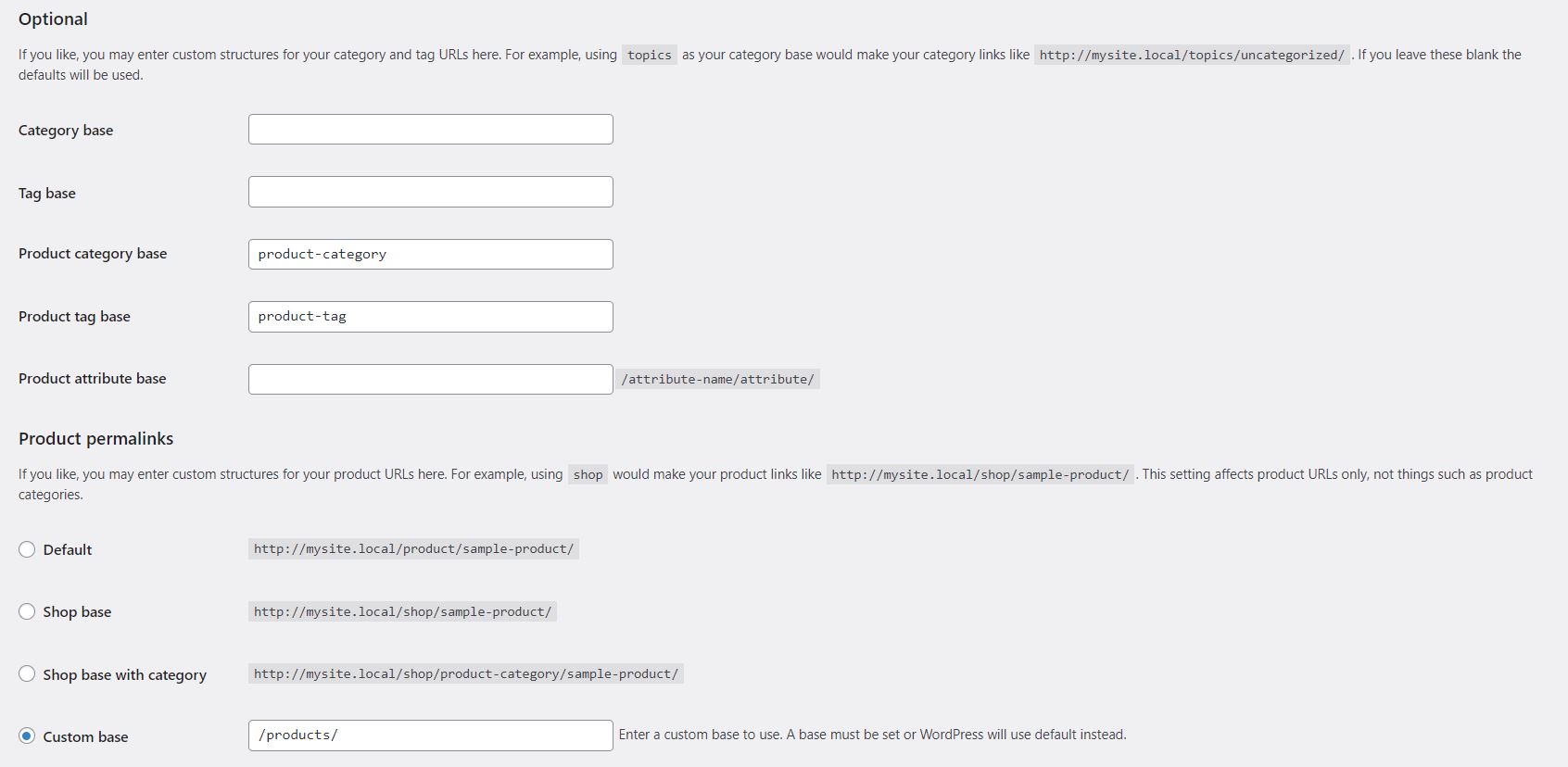 Configurar enlaces permanentes