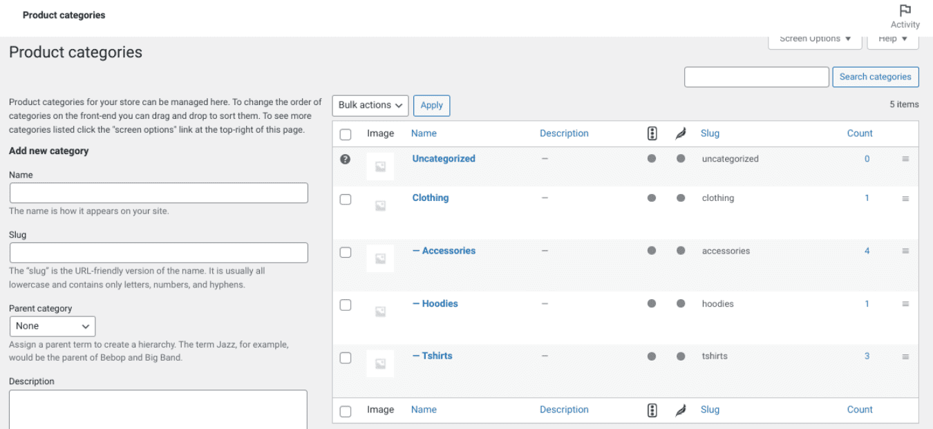 woocommerce-seo-categories-1 La página de categorías de productos en WooCommerce.