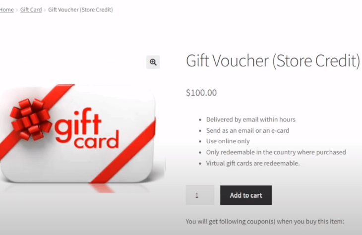 ¿Cómo crear diferentes tipos de tarjetas de regalo de WooCommerce? 1 Tarjetas de regalo con cupones inteligentes de WooCommerce